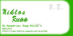 miklos rupp business card